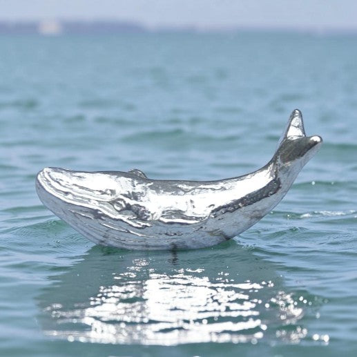 Whale Figurine, Miniature Blue Whale Totem, Handmade Animal Collectible