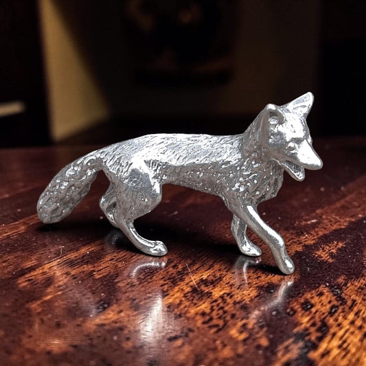 Fox Figurine (Delicate Fox), Handmade in Fine Pewter