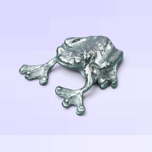 Frog Figurine, Tree Frog, Handmade in Fine Pewter