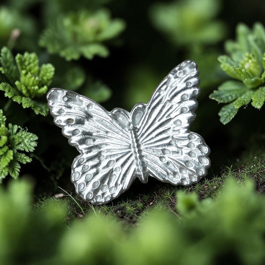 Butterfly Brooch (Smaller Design), Handcast Pewter, Polished Finish