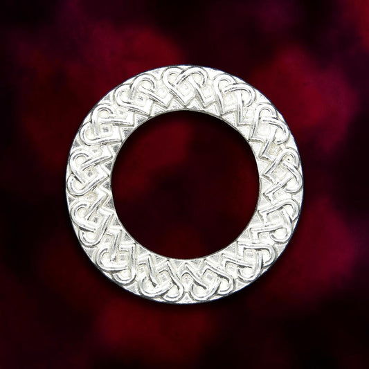 Heart Brooch (Linked Hearts), Handcast Pewter, Polished Finish