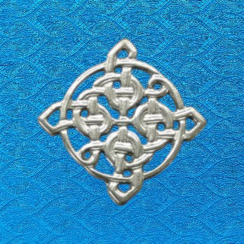 Square Celtic Knot Brooch, Handcast Pewter, Polished Finish