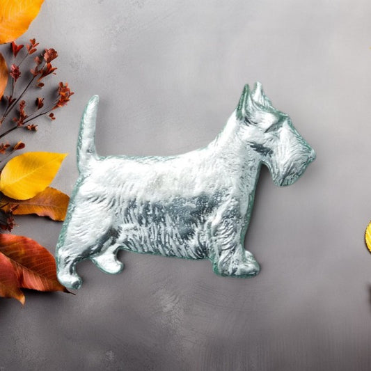 Scottish Terrier Brooch, Handcast Pewter, Polished Finish