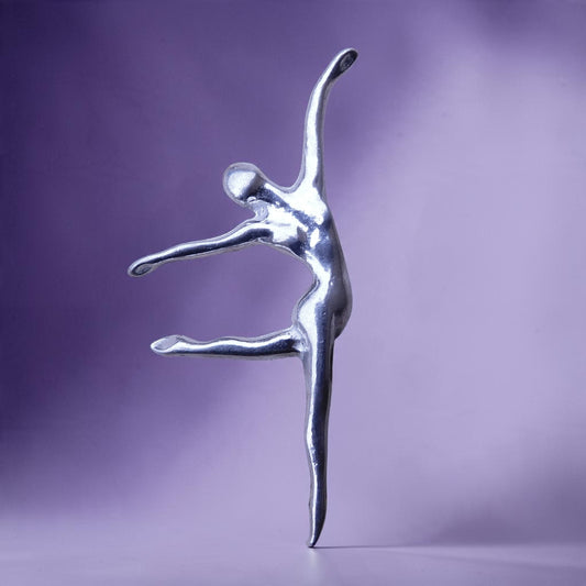 Dancer Brooch, Handcast Pewter, Polished Finish