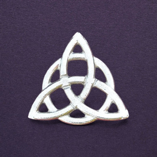 Trinity Knot Brooch (Triquetra), Handcast Pewter, Polished Finish