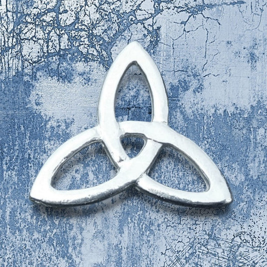 Triquetra Brooch (Trinity Knot), Handcast Pewter, Polished Finish