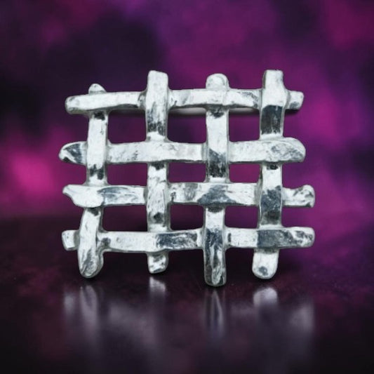Celtic Weave Brooch, Handcast Pewter, Polished Finish