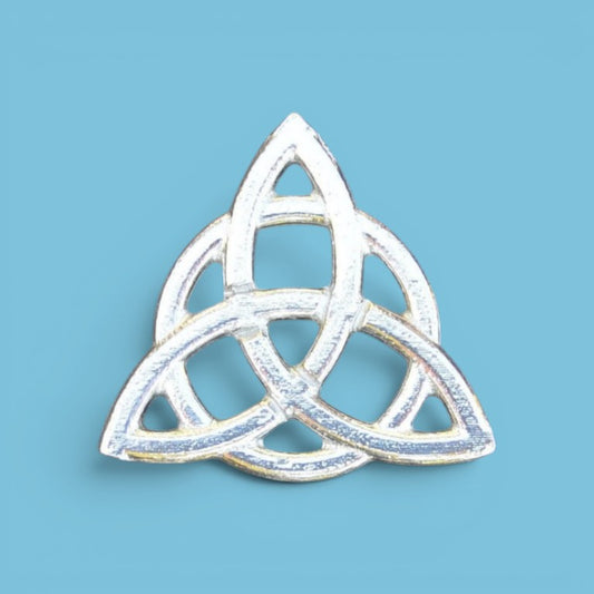 Trinity Knot Brooch (Triquetra), Handcast Pewter, Polished Finish