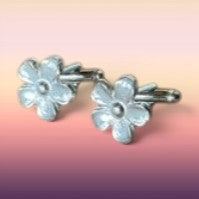 Daisy Cufflinks, Handcast Pewter Cufflinks, Polished Finish