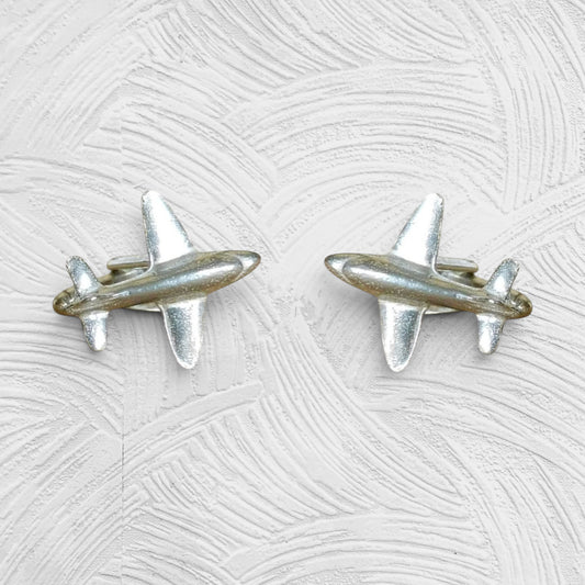 Douglas DC3 Cufflinks, Handcast Pewter Cufflinks, Polished Finish