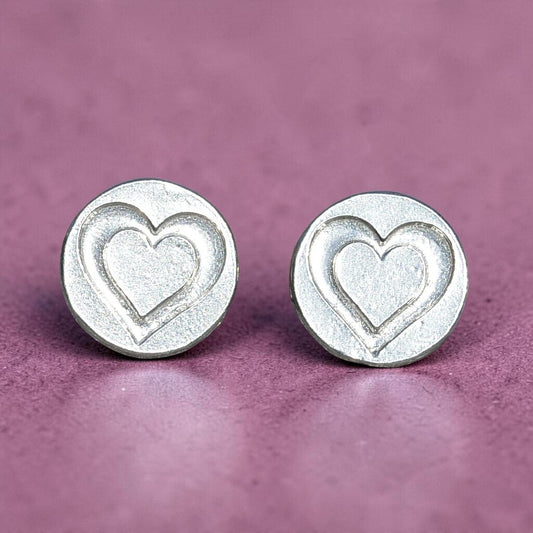 Double Heart Cufflinks, Handcast Pewter Cufflinks, Polished Finish