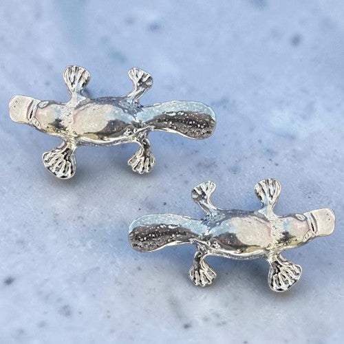 Platypus Cufflinks, Handcast Pewter Cufflinks, Polished Finish
