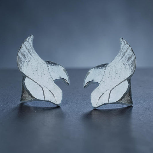 Thor’s Helmet Cufflinks, Handcast Pewter Cufflinks, Polished Finish