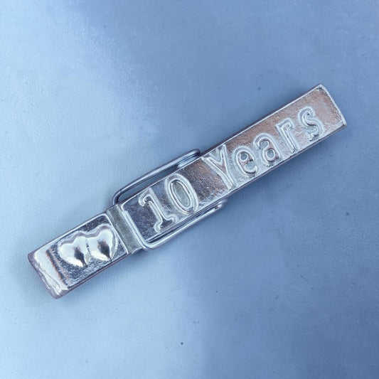 10 Years Pewter Clothes Peg Paperweight and Photo Holder