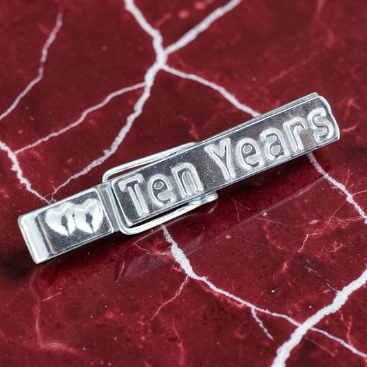 Ten Years Clothes Peg Fridge Magnet, Pewter Clothes Peg with Heart