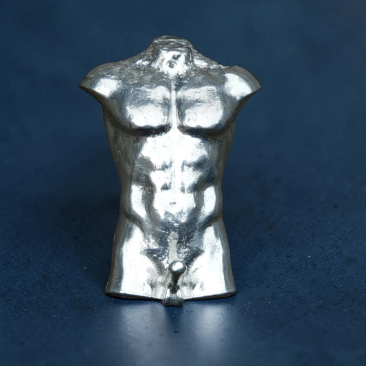 Torso Figurine, Miniature Male Torso, X Rated, Handmade Pewter