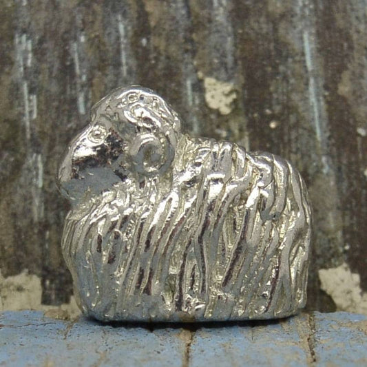 Sheep Figurine, Sheep Miniature, Sheep Sculpture, Handmade, in Fine Pewter, by William Sturt