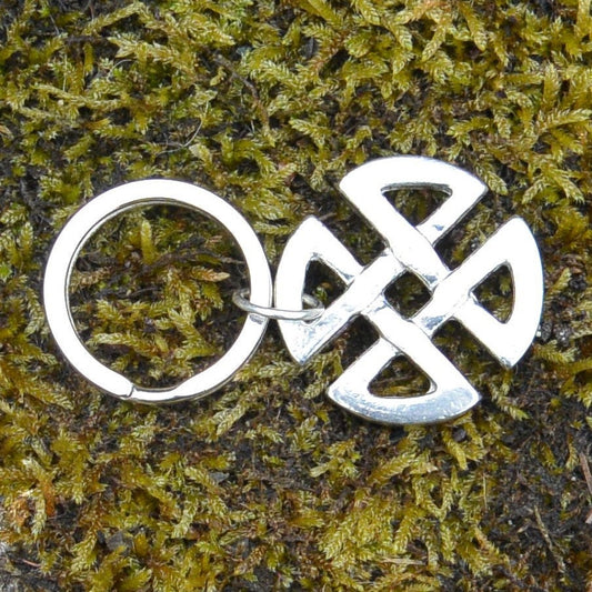 Celtic Love Knot Keyring, Celtic Knot Key Fob, Handmade, by William Sturt, in Fine Pewter