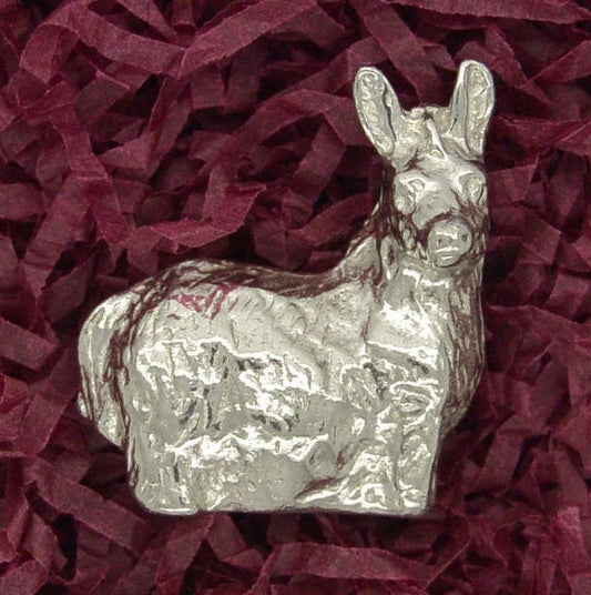 Donkey Figurine, Miniature Donkey, Handmade, in Fine Pewter, by William Sturt