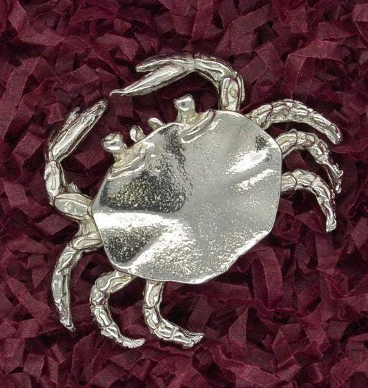 Crab Figurine, Miniature Crab, Handmade, in Fine Pewter, by William Sturt
