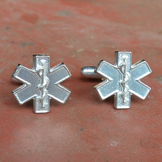 Emergency Services Cufflinks, Handcast Pewter Cufflinks, Polished Finish
