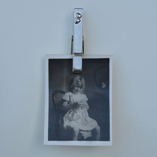 Two Hearts Clothes Peg Fridge Magnet, Hearts Fridge Magnet Peg, Handmade, in Fine Pewter, by William Sturt