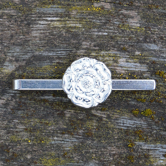 Yorkshire Rose Tie Clip, Tudor Rose Tie Clip, Handmade in Fine Pewter by William Sturt