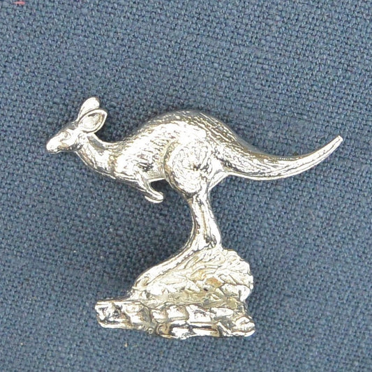 Kangaroo Figurine, Kangaroo Miniature, Handcast, in Fine Pewter, by William Sturt