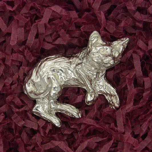 Tiny Cat Figurine, Cat Gift, Handmade, In Fine Pewter, by William Sturt
