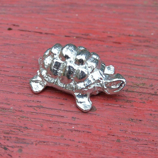Tortoise Figurine, Tortoise Miniature, Handcast, in Fine Pewter, by William Sturt