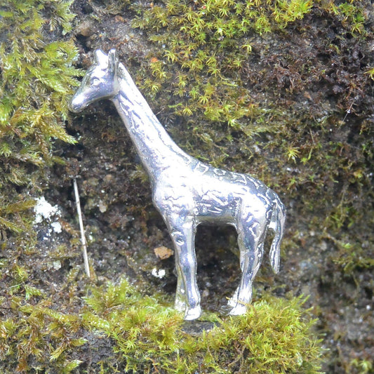 Giraffe Figurine, Miniature Giraffe, Handmade, in Fine Pewter, by William Sturt