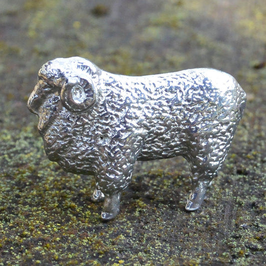 Sheep Figurine, Sheep Miniature, Sheep Sculpture, Handmade, in Fine Pewter, by William Sturt