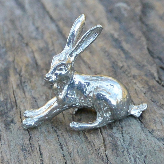 Cute Hare, Good Luck, Handmade, in Fine Pewter, by William Sturt