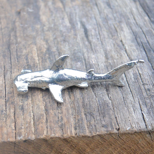 Hammerhead Shark Figurine, Miniature Shark, Handmade, in Fine Pewter, by William Sturt