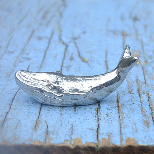 Blue Whale Figurine, Whale Miniature, Handmade, in Fine Pewter, by William Sturt
