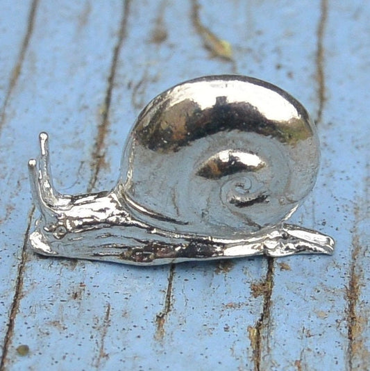Snail Figurine, Miniature Snail, Handmade, in Fine Pewter, by William Sturt