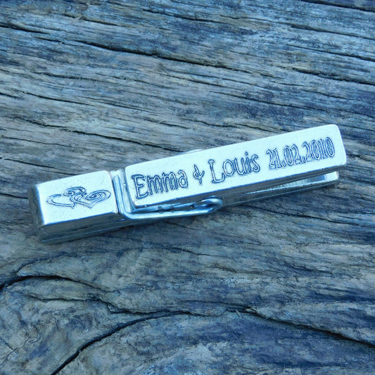 Personalised Anniversary Clothes Peg Fridge Magnet, Personalised Fridge Magnt, Handmade, in Finest Pewter, by William Sturt