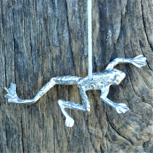 Frog Light Pull, Handcast Pewter, Polished Finish