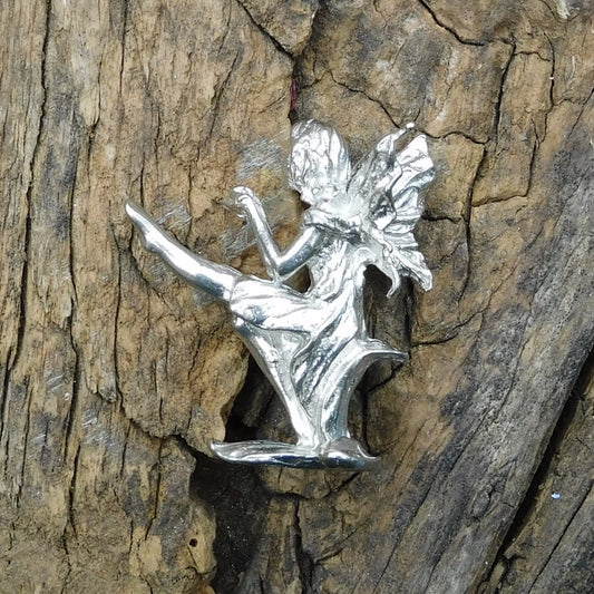 Tiny Flower Fairy Figurine, Fairy Gift, Lily Fairy, Handmade, In Fine Pewter, by William Sturt