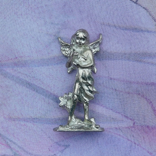 Tiny Flower Fairy Figurine, Fairy Gift, Bella Fairy, Handmade, In Fine Pewter, by William Sturt