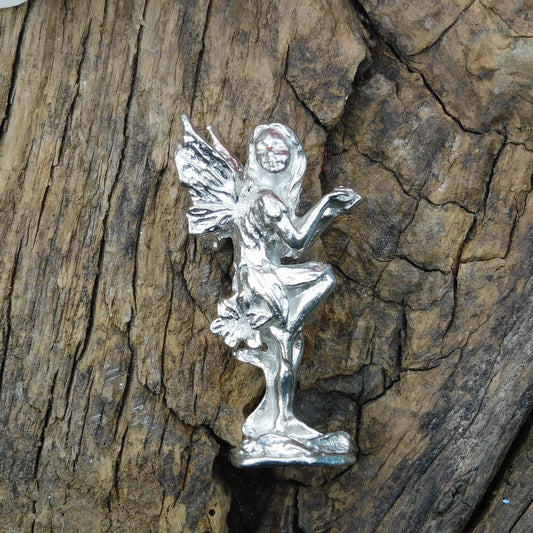 Tiny Flower Fairy Figurine, Fairy Gift, Luna Fairy, Handmade, In Fine Pewter, by William Sturt