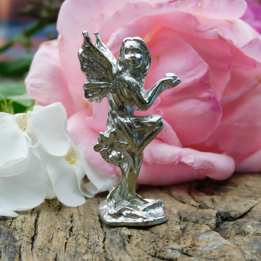 Tiny Flower Fairy Figurine, Fairy Gift, Luna Fairy, Handmade, In Fine Pewter, by William Sturt