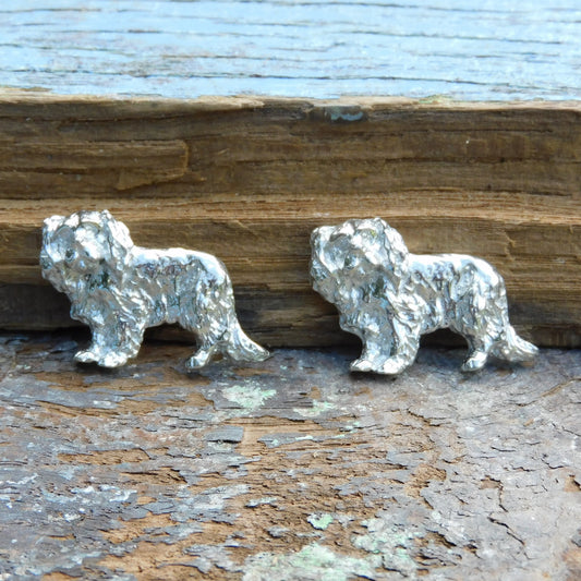 Cavalier King Charles Spaniel Cufflinks, Handcast Pewter Cufflinks, Polished Finish