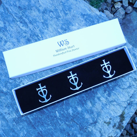 Set of Camargue Cross Candle Pins, Three Candle Pins, Camargue Cross Candle Decorations, Handmade, in Finest Pewter, by William Sturt
