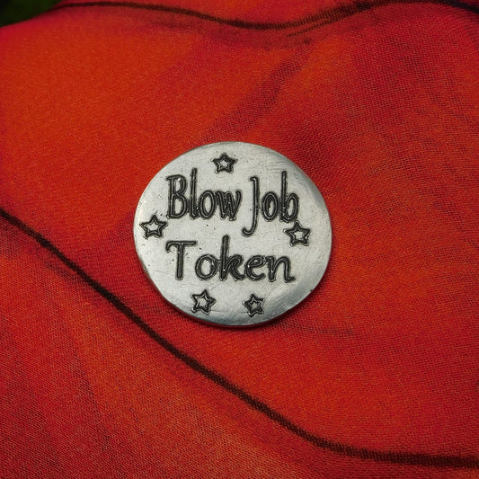 Blow Job Token, BDSM Pocket Token, BDSM Accessories, Sub Aftercare Token, Aftercare Submissive, Handmade, in Fine Pewter, by William Sturt