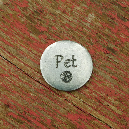 Pet Token, BDSM Pocket Token, BDSM Accessories, Sub Aftercare Token, Aftercare Submissive, Handmade, in Fine Pewter, by William Sturt