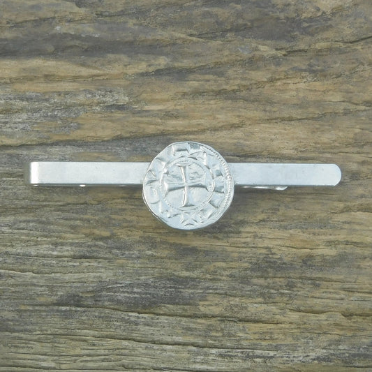 Knights Templar Tie Clip (Coin Design), Handcast Pewter Tie Clip, Polished Finish