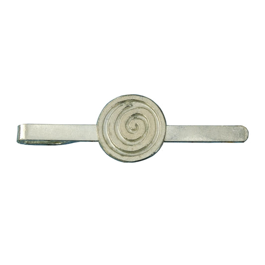 Spiral Tie Clip, Handcast Pewter Tie Clip, Polished Finish