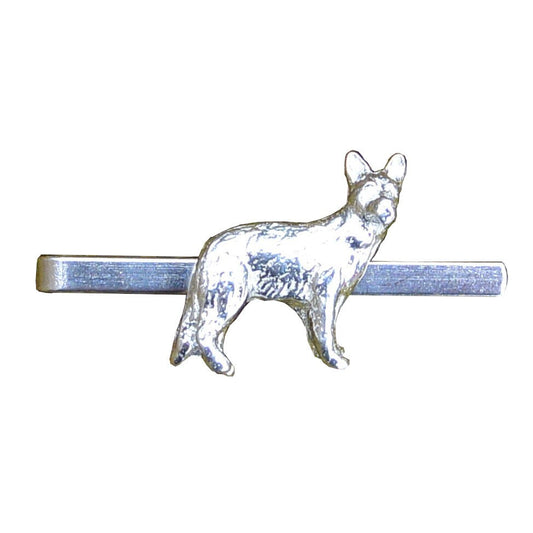 Alsatian Tie Clip, German Shepherd Tie Clip, Handcast in Fine Pewter by William Sturt