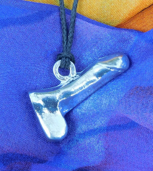 Penis Pendant, Erotic Necklace, Erotic Gifts, Handmade, in Fine Pewter, by William Sturt